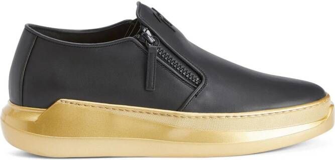 Giuseppe Zanotti Conley leren loafers Zwart