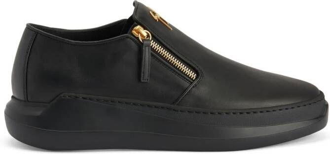 Giuseppe Zanotti Conley leren loafers Zwart