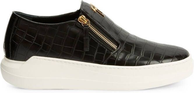 Giuseppe Zanotti Conley sneakers met ritsdetail Zwart