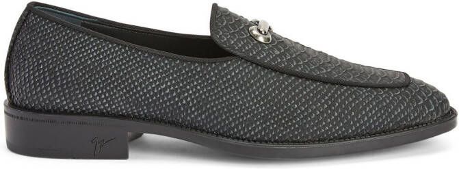 Giuseppe Zanotti Loafers met krokodillen-effect Grijs