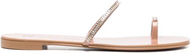 Giuseppe Zanotti Sandalen verfraaid met kristal Beige