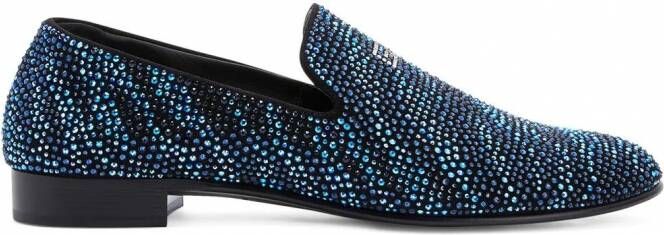 Giuseppe Zanotti Crystal Lewis loafers Zwart