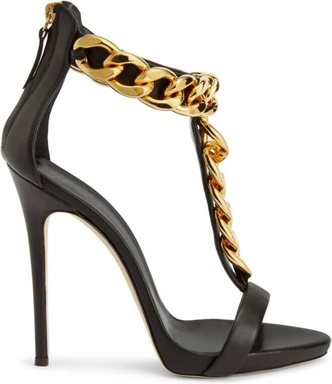 Giuseppe Zanotti Elsie leren sandalen Zwart