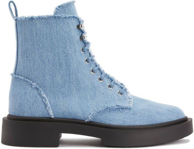 Giuseppe Zanotti Enkellaarzen met franjes Blauw