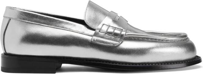 Giuseppe Zanotti Euro leren loafers Zilver