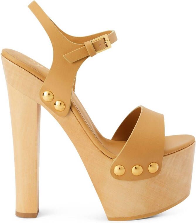 Giuseppe Zanotti Fanny sandalen met plateauzool Beige