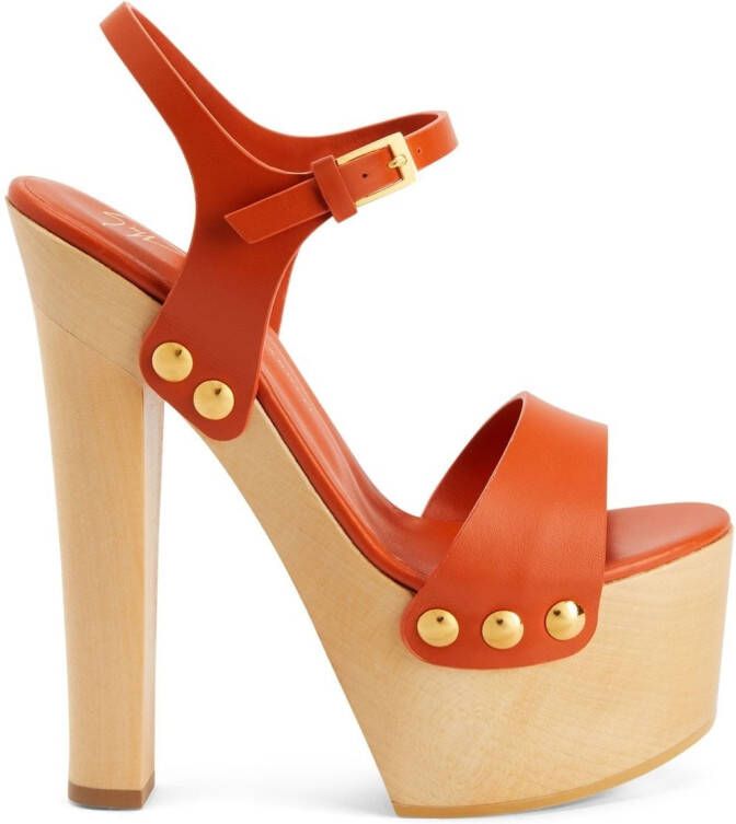 Giuseppe Zanotti Fanny sandalen met plateauzool Oranje