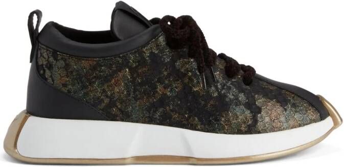 Giuseppe Zanotti Ferox sneakers met reptielenprint Zwart