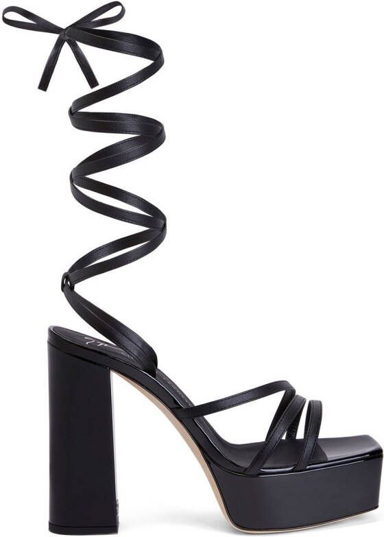 Giuseppe Zanotti Flavienne gelamineerde sandalen Zwart