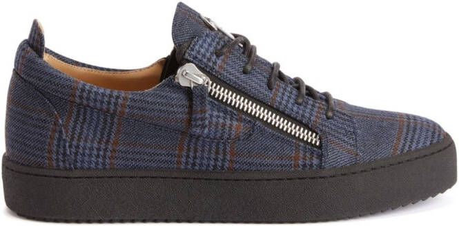 Giuseppe Zanotti Frankie geruite sneakers Blauw