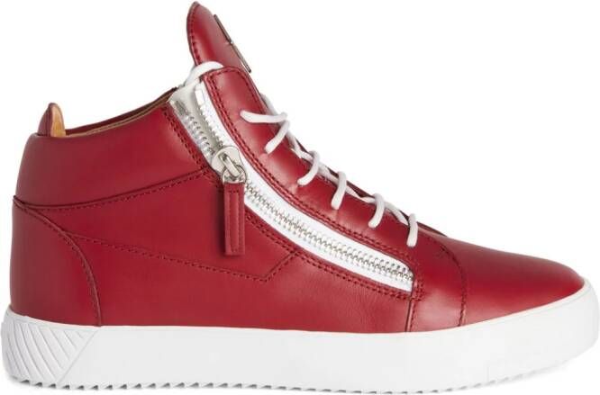 Giuseppe Zanotti Frankie slippers met logoplakkaat Rood