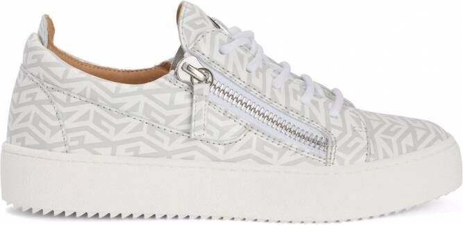 Giuseppe Zanotti Frankie sneakers met monogram Wit