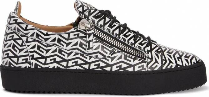 Giuseppe Zanotti Frankie sneakers met monogram Zwart