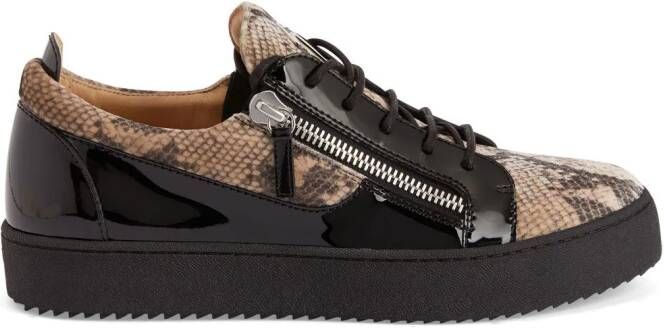 Giuseppe Zanotti Frankie sneakers met slangenprint Zwart