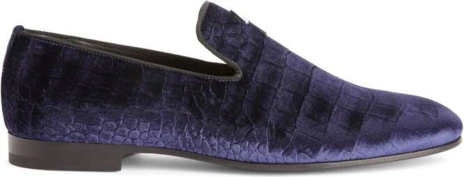 Giuseppe Zanotti G-Flash loafers met krokodillen-reliëf Blauw