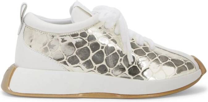 Giuseppe Zanotti Gail sneakers met krokodillen-reliëf Wit