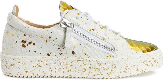 Giuseppe Zanotti Gail sneakers met vlakken Goud