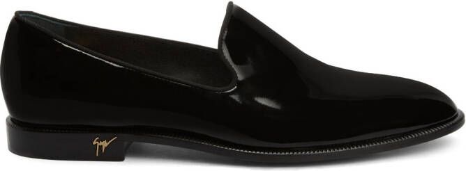 Giuseppe Zanotti Gatien loafers met gelakte afwerking Zwart