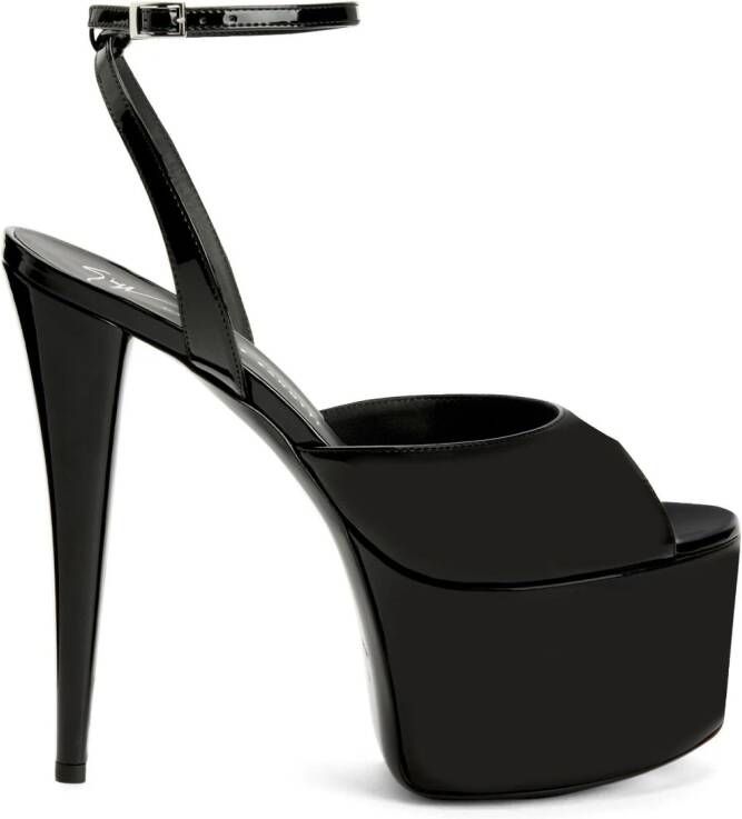 Giuseppe Zanotti GZ Aida sandalen met plateauzool Zwart