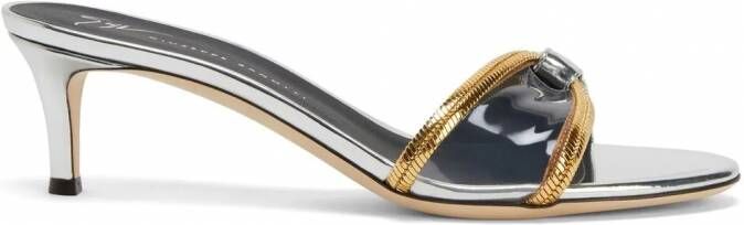 Giuseppe Zanotti Gz Infinity leren sandalen Zilver