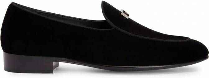 Giuseppe Zanotti GZ Rudolph fluwelen loafers Zwart