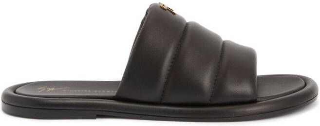 Giuseppe Zanotti Harmande leren slippers Zwart