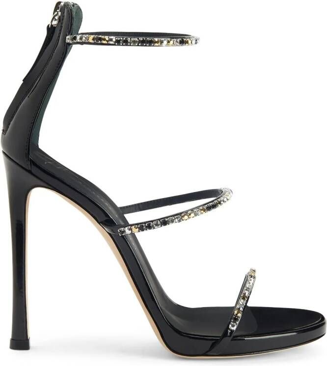 Giuseppe Zanotti Harmony Dark verfraaide sandalen Zwart