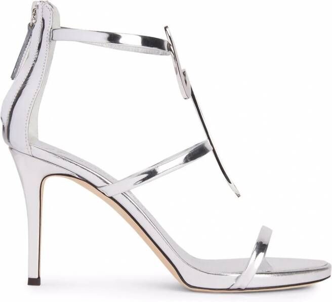 Giuseppe Zanotti Harmony G leren sandalen Zilver