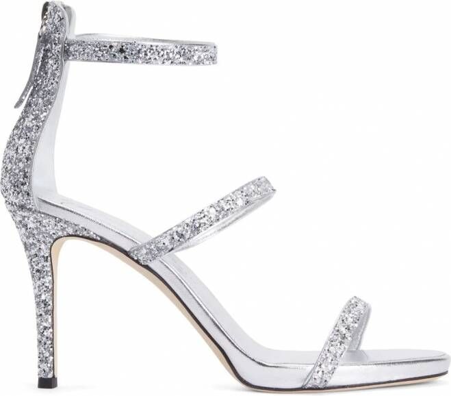 Giuseppe Zanotti Harmony sandalen met glitter Zilver