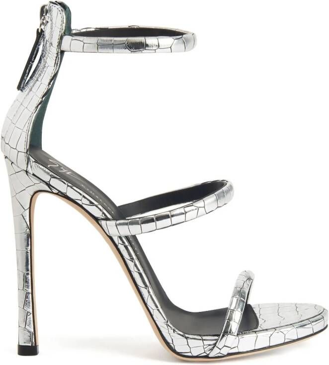 Giuseppe Zanotti Harmony sandalen met metallic-effect Zilver