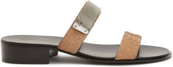 Giuseppe Zanotti Ignazio sandalen met dubbele bandjes Bruin