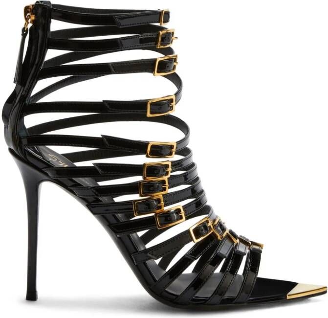 Giuseppe Zanotti Inntriigo Punk leren sandalen Zwart