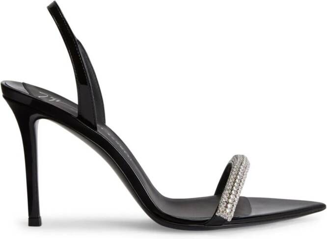 Giuseppe Zanotti Intriigo Galassia leren sandalen Zwart