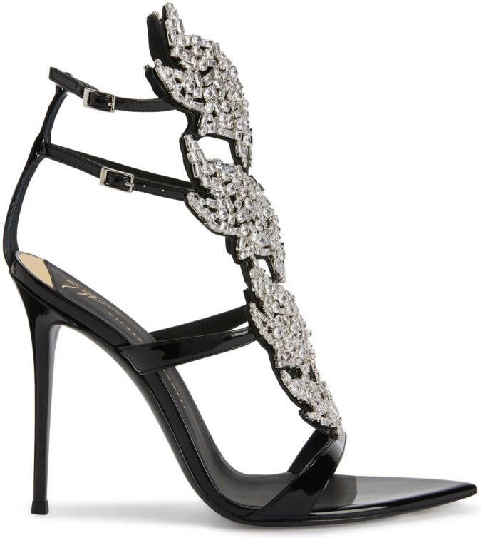 Giuseppe Zanotti Intriigo sandalen met kristal Zwart