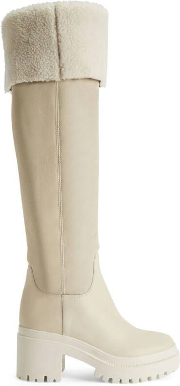 Giuseppe Zanotti Iwona leren laarzen Beige