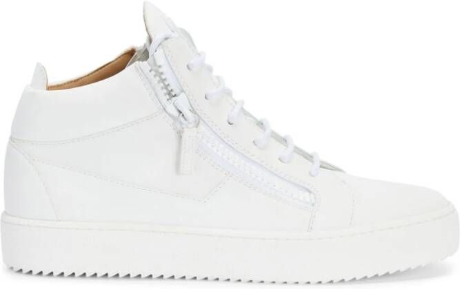 Giuseppe Zanotti Kriss leren sneakers met rits Wit