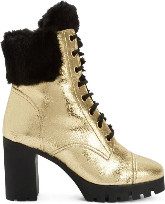 Giuseppe Zanotti Laarzen met metallic-effect Goud