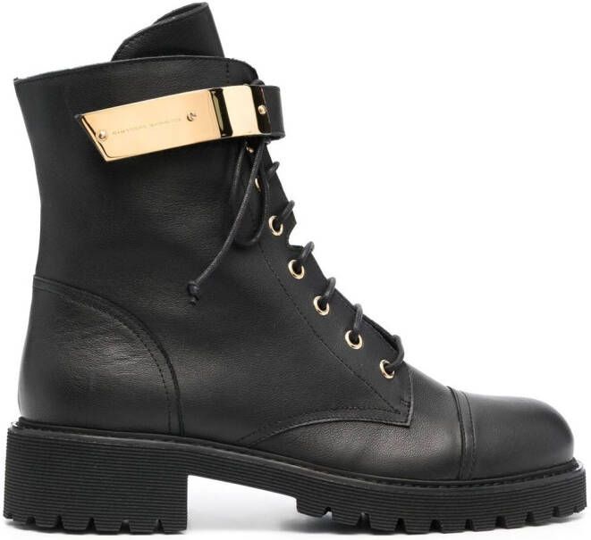 Giuseppe Zanotti Combat boots met veters Zwart