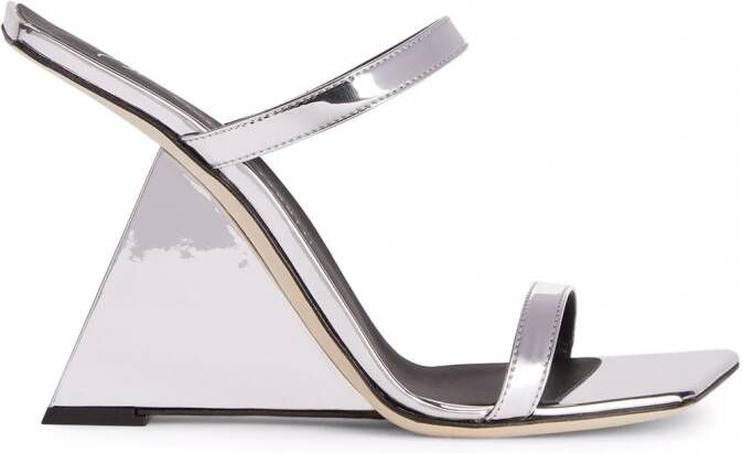 Giuseppe Zanotti Lilii Borea sandalen met dubbele bandjes Zilver