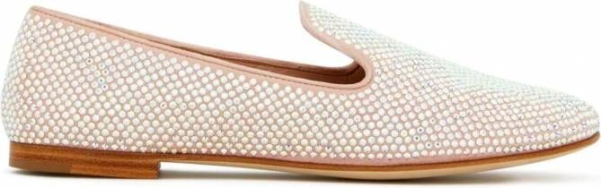 Giuseppe Zanotti Lindy loafers met stras Roze