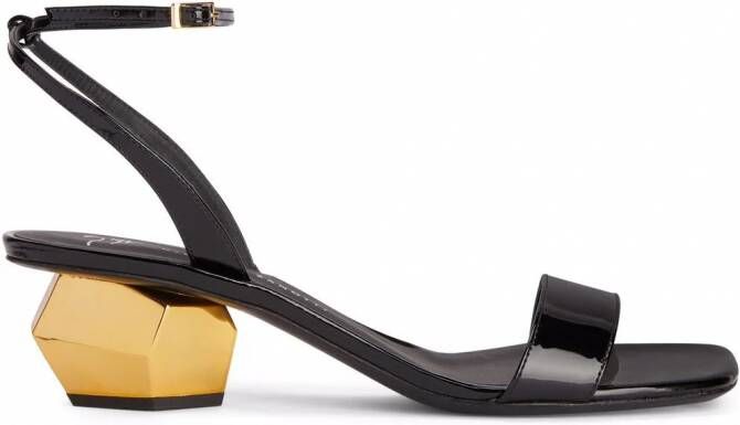 Giuseppe Zanotti Magentha sandalen met bewerkte hak Zwart