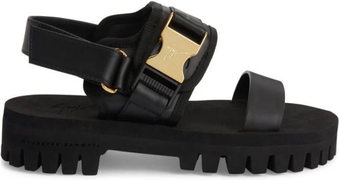 Giuseppe Zanotti Mederic 50 mm leren sandalen Zwart