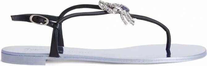 Giuseppe Zanotti Moon teenslippers met krabdetail Zwart