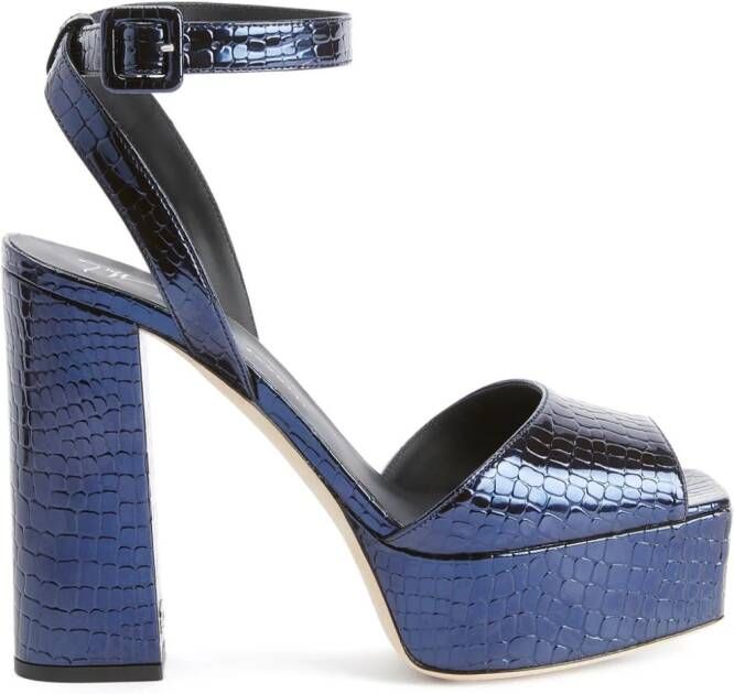 Giuseppe Zanotti New Betty leren sandalen Blauw