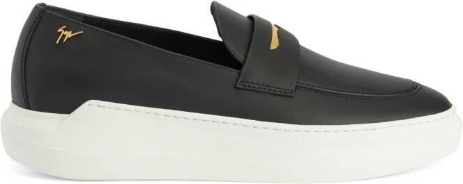 Giuseppe Zanotti New Conley loafers met logoplakkaat Zwart