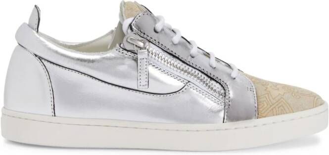 Giuseppe Zanotti Nicki leren sneakers Zilver