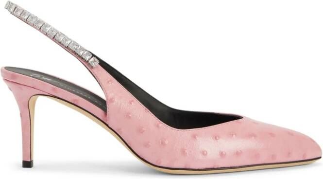 Giuseppe Zanotti Rachyl pumps van struisvogelleer Roze