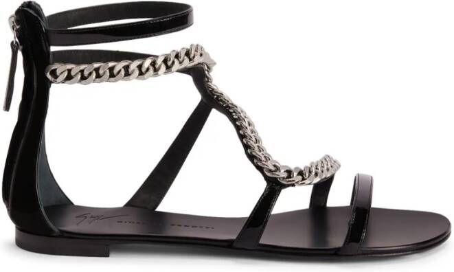 Giuseppe Zanotti Samantha sandalen met kettingdetail Zwart