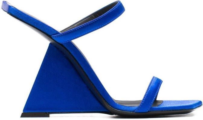 Giuseppe Zanotti Sandalen met bewerkte hak Blauw