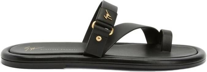 Giuseppe Zanotti Sandalen met logoplakkaat Zwart